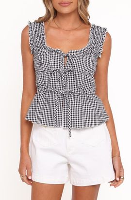 Petal & Pup Petal & Pup Harper Gingham Tie Front Tank