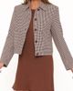 Petal & Pup Petal & Pup Harvie Houndstooth Cropped Trucker Jacket - 5