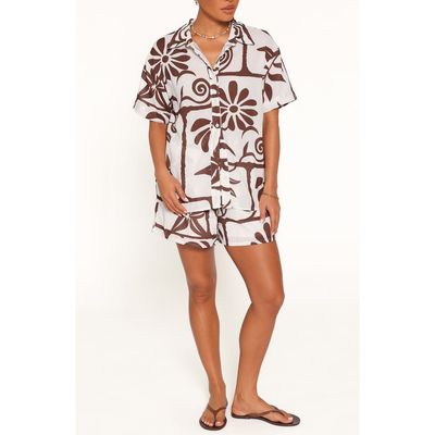 Petal & Pup Petal & Pup Helga Linen Blend Button-Up Shirt & Shorts Set
