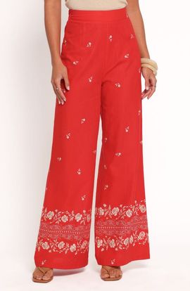 Petal & Pup Petal & Pup Ilara Floral Print Linen Blend Wide Leg Pants