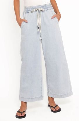 Petal & Pup Petal & Pup Jenni Drawstring Wide Leg Denim Pants