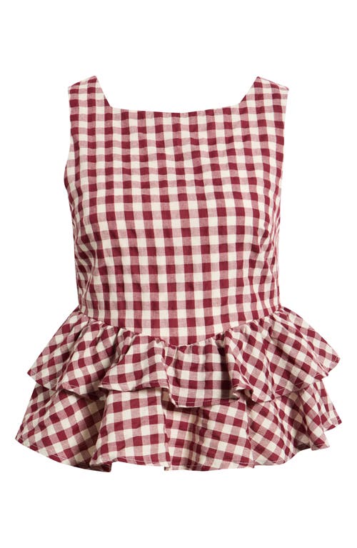 Petal & Pup Petal & Pup Landon Gingham Tiered Peplum Top