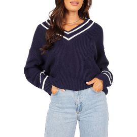 Petal & Pup Petal & Pup Leanna Stripe Trim Sweater