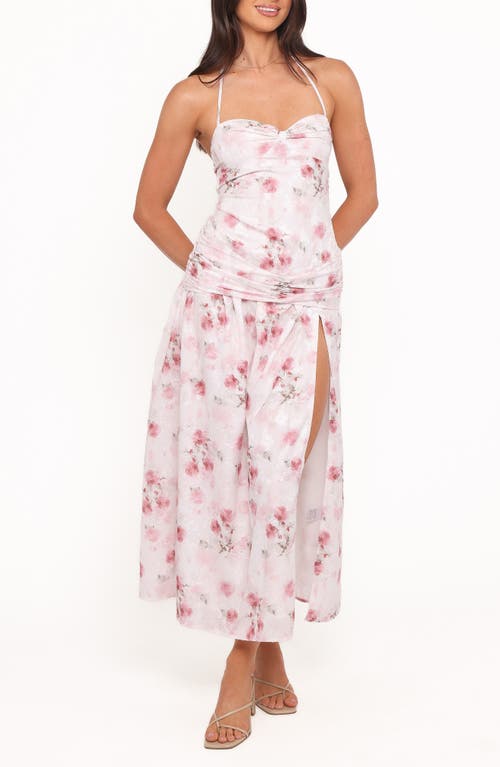 Petal & Pup Petal & Pup Lelia Floral Pritn Ruched Halter Maxi Dress