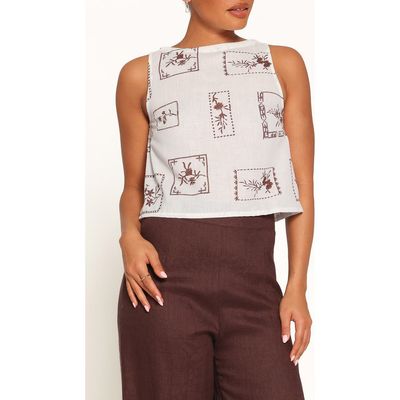 Petal & Pup Petal & Pup Leni Print Crop Sleeveless Top