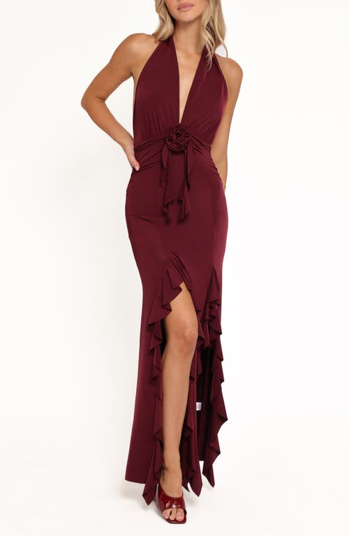 Petal & Pup Petal & Pup Leowna Ruffle Detail Halter Neck Maxi Dress
