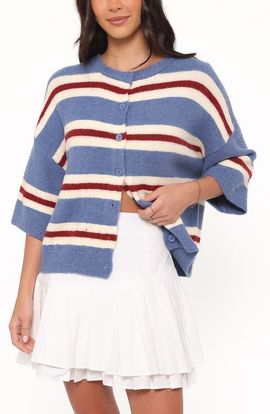 Petal & Pup Petal & Pup Lilith Stripe Button-Up Sweater