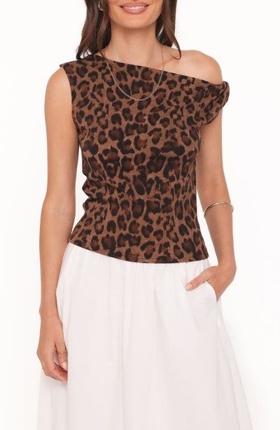 Petal & Pup Petal & Pup Maelis Leopard Print One-Shoulder Top