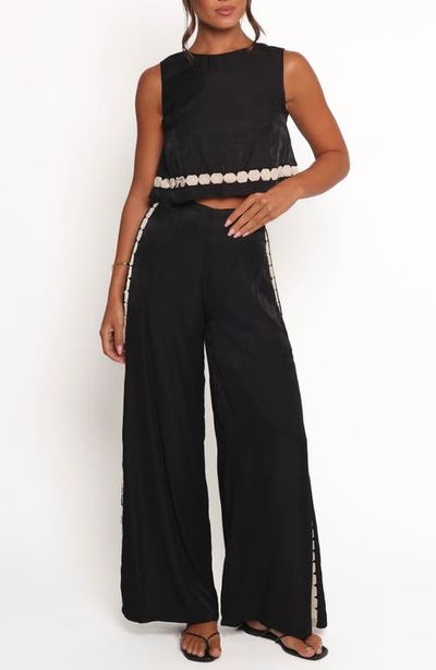 Petal & Pup Petal & Pup Margarete Embroidered Detail Crop Top & Wide Leg Pants Set