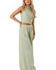 Petal & Pup Petal & Pup Mary Halter Crop Top & Wide Leg Pants - 5