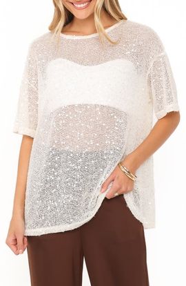 Petal & Pup Petal & Pup Nadine Sequin Open Knit Tee