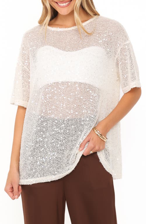 Petal & Pup Petal & Pup Nadine Sequin Sheer Oversized Knit Top