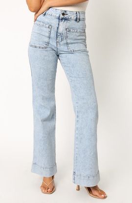 Petal & Pup Petal & Pup Nico Patch Pocket High Waist Wide Leg Jeans
