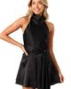 Petal & Pup Petal & Pup Odilia Funnel Neck Satin Romper - 3