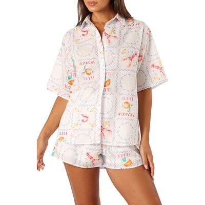 Petal & Pup Petal & Pup Portofino Tutti Print Camp Shirt & Shorts Set