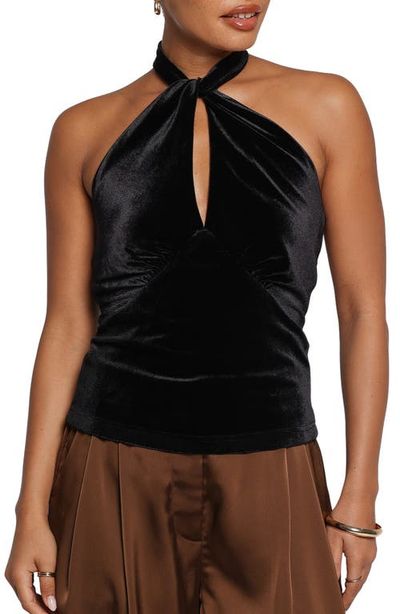 Petal & Pup Petal & Pup Raquel Velvet Keyhole Halter Top