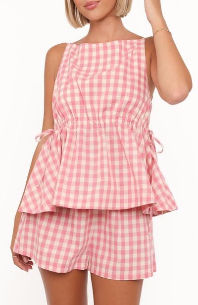 Petal & Pup Petal & Pup Rory Gingham Cotton Peplum Tank