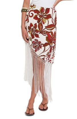 Petal & Pup Petal & Pup Shelby Print Fringe Skirt
