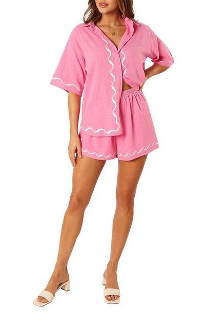 Petal & Pup Petal & Pup Sunshine Cotton Button-Up Shirt & Shorts Set