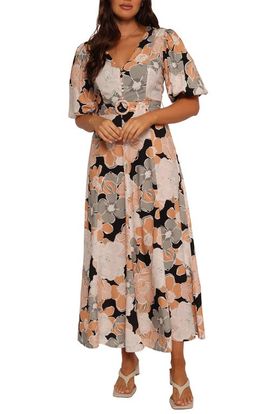 tani eyelet puff sleeve cotton blend maxi dress Petal & Pup