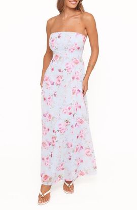 Petal & Pup Petal & Pup Vegas Print Strapless Maxi Dress