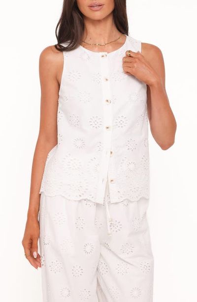 Petal & Pup Winny Eyelet Cotton Button Front Top