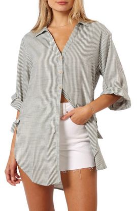 Petal & Pup Petal & Pup Wren Oversize Stripe Button-Up Shirt