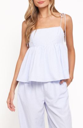 Petal & Pup Petal & Pup Zephyra Check Seersucker Babydoll Top