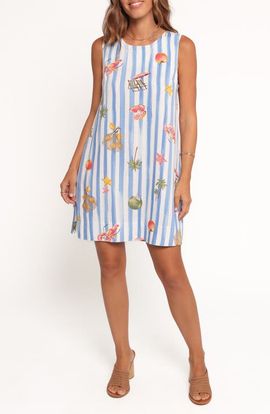 Petal & Pup Petal & Pup Zoe Stripe Vacation Print Minidress