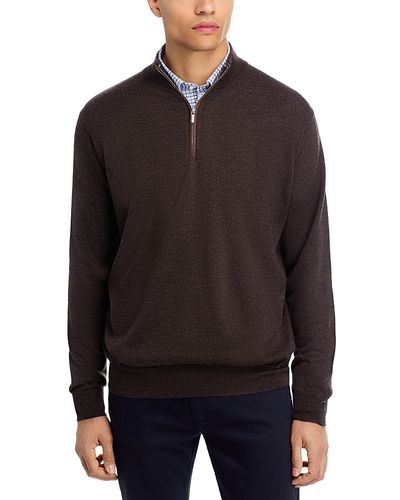Peter Millar Peter Millar Autumn Crest Suede Trim Quarter Zip Sweater