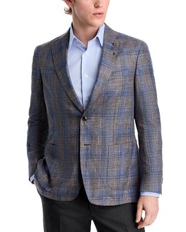 Peter Millar Peter Millar Dawson Regular Fit Plaid Soft Wool Silk Blend Jacket