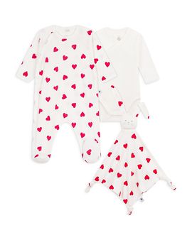 Petit Bateau Petit Bateau Girls' Footie, Bodysuit and Lovie Set