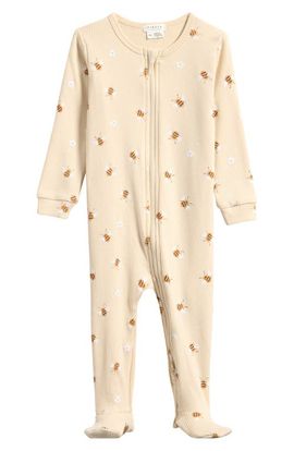 Petit Lem Petit Lem Bees Print Rib Footie