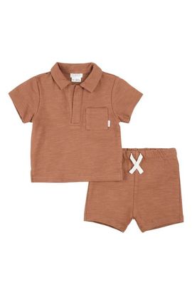 Petit Lem Petit Lem Brick Beach Organic Cotton Polo & Shorts Set