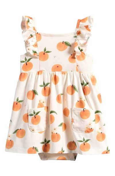 Petit Lem Petit Lem Peaches Skirted Organic Cotton Bodysuit
