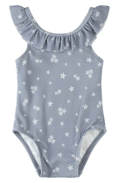 Petit Lem Petit Lem Ruffle Starfish Print One-Piece Swimsuit