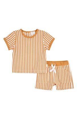 Petit Lem Petit Lem Stripe Terry T-Shirt & Shorts Set