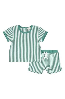 Petit Lem Petit Lem Stripe Terry Top & Shorts Set