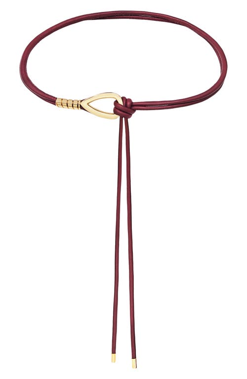 Petit Moments Petit Moments Chrome Buckle Faux Leather Tie Belt