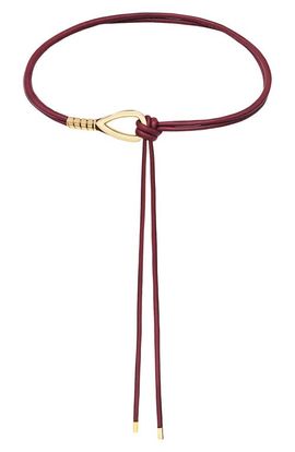 Petit Moments Petit Moments Chrome Buckle Faux Leather Tie Belt