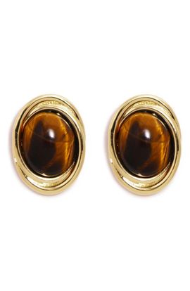 Petit Moments Petit Moments Heirloom Tiger's Eye Quartz Stud Earrings