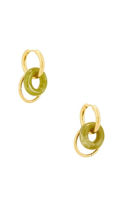 petit moments petit moments Jade Circle Hoop Earrings