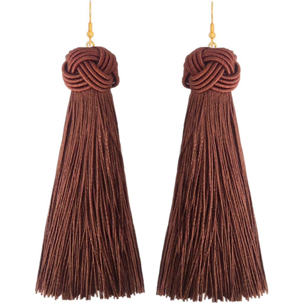 Petit Moments Petit Moments Knotted Fringe Drop Earrings