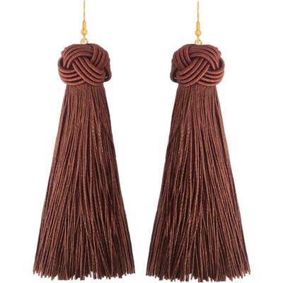 Petit Moments Petit Moments Knotted Fringe Drop Earrings