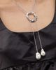 Petit Moments Petit Moments sunset statement lariat necklace with pearl pendants in silver-Gold - 2