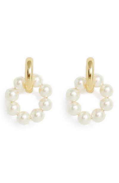 Petit Moments Petit Moments Tyson Imitation Pearl Hoop Earrings
