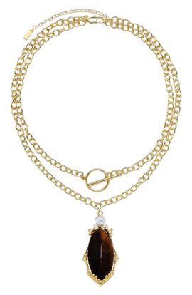 Petit Moments Petit Moments Wander Stone Pendant Layered Necklace
