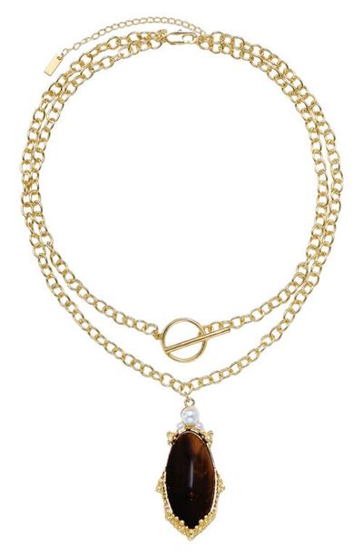 Petit Moments Petit Moments Wander Stone Pendant Layered Necklace