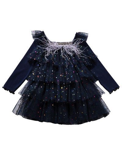 Petite Hailey Petite Hailey Girls Dot Layered Tutu Dress