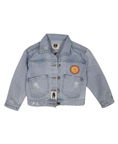 Petite Hailey Petite Hailey Girls' Patched Denim Jacket